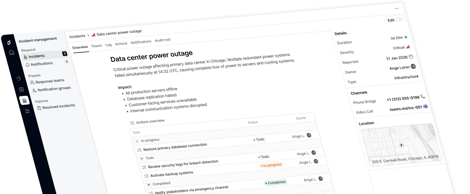 Incident Management Platform Interface