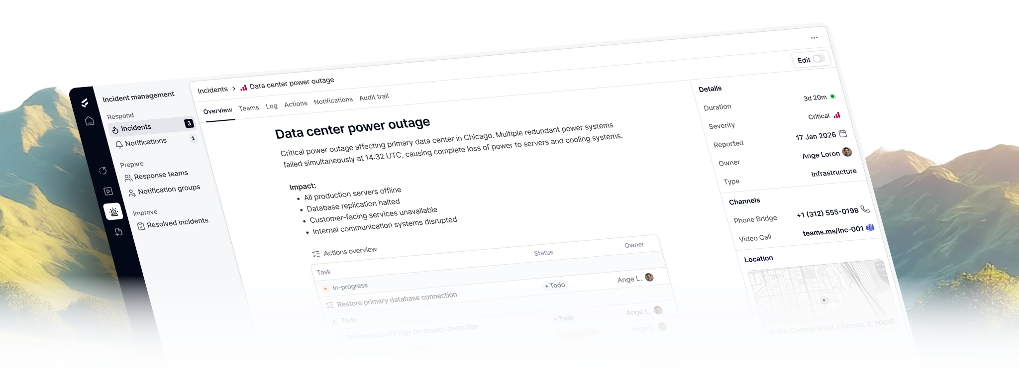 Incident Management platform screenshot